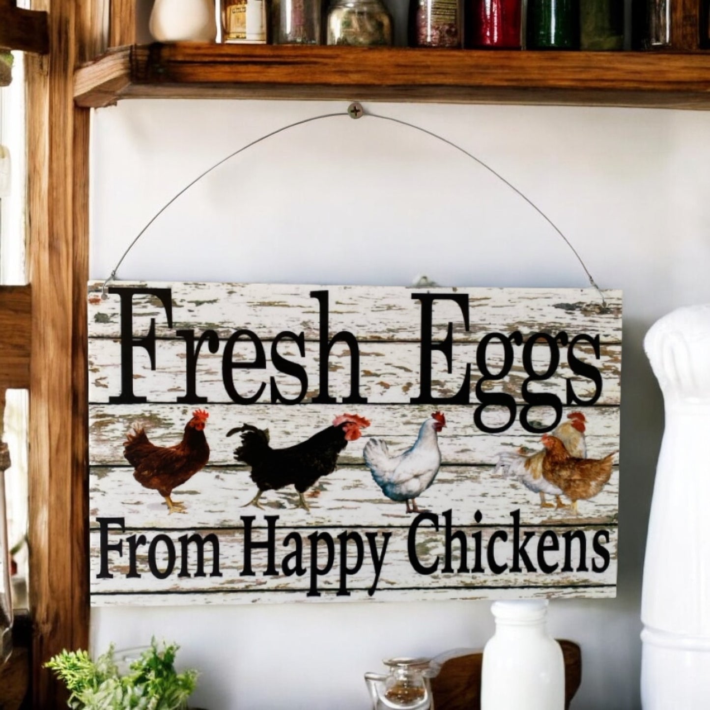 Fresh Eggs From Happy Chickens Sign