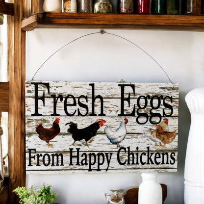 Fresh Eggs From Happy Chickens Sign - The Renmy Store Homewares & Gifts 