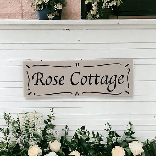 Cottage Custom Personalised French White Sign - The Renmy Store Homewares & Gifts 