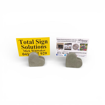Concrete Heart Card Holder | Wedding Table Number & Place Card Stand Aussie Made