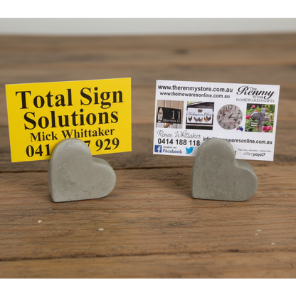 Concrete Heart Card Holder | Wedding Table Number & Place Card Stand Aussie Made