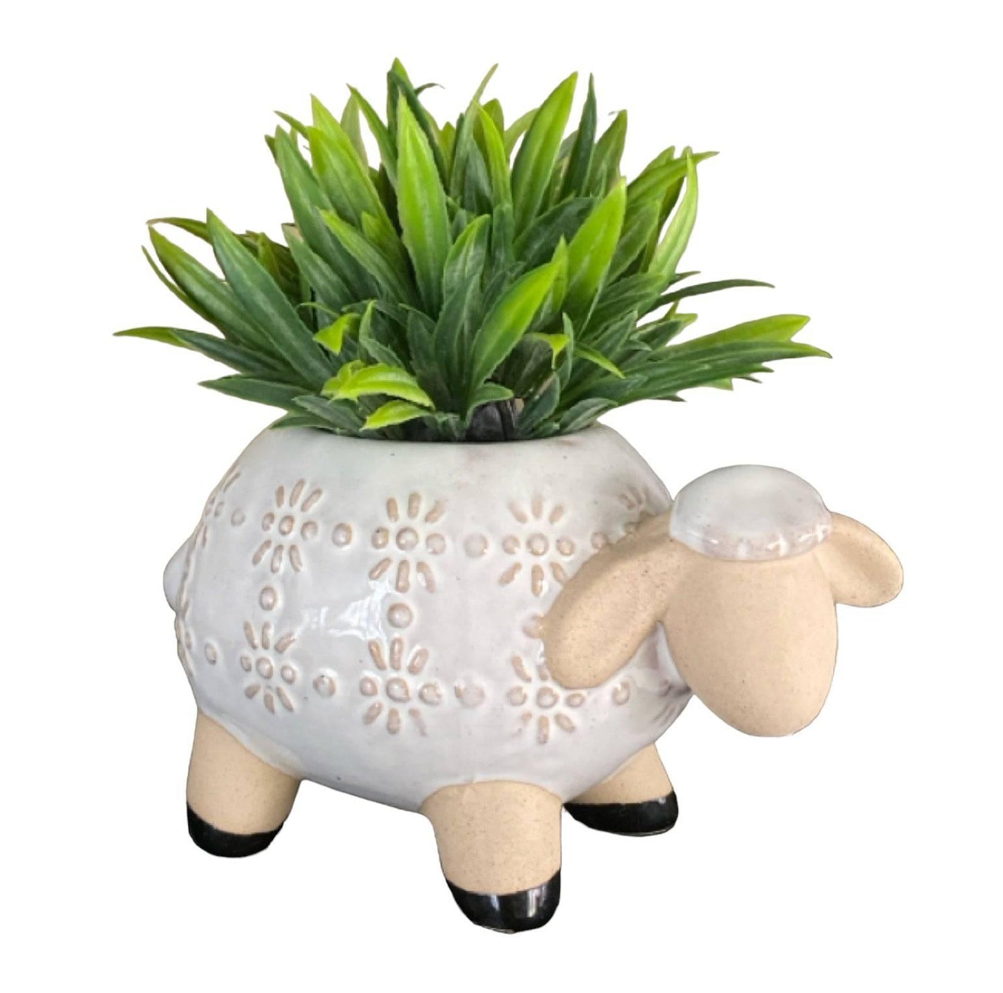 Sheep White Pot Planter Garden - The Renmy Store Homewares & Gifts 