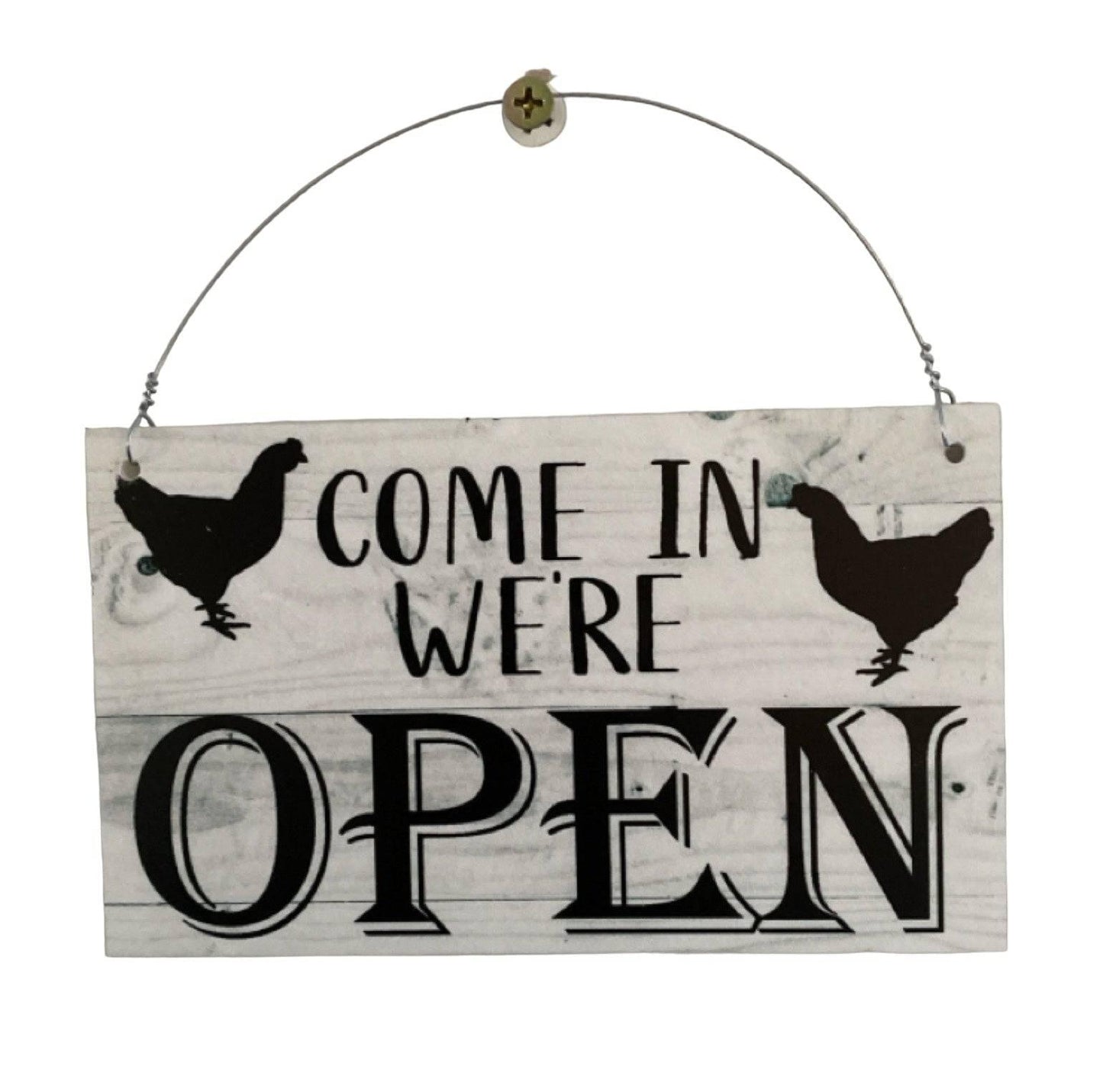 Open Closed Chicken Butcher Egg Shop Hanging Sign - The Renmy Store Homewares & Gifts 