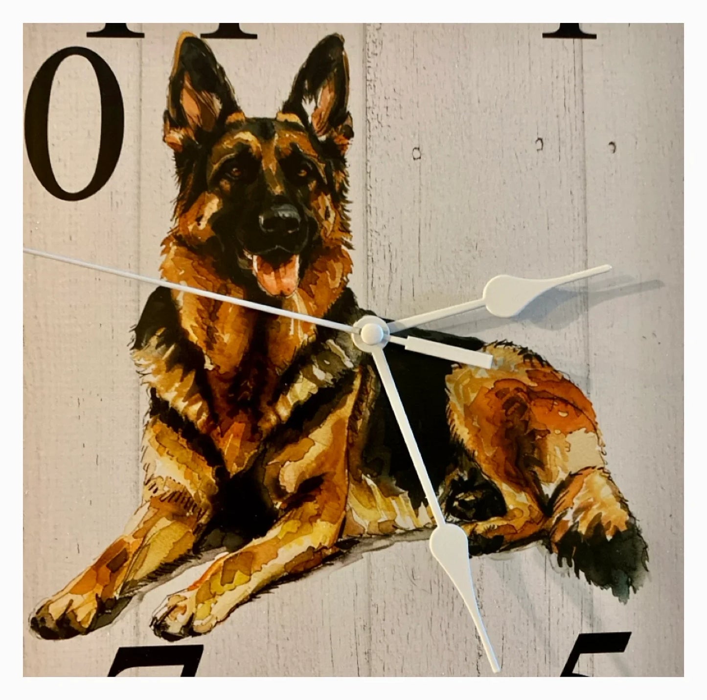 Clock Wall Dog German Shepherd 30cm 60cm Aussie Made