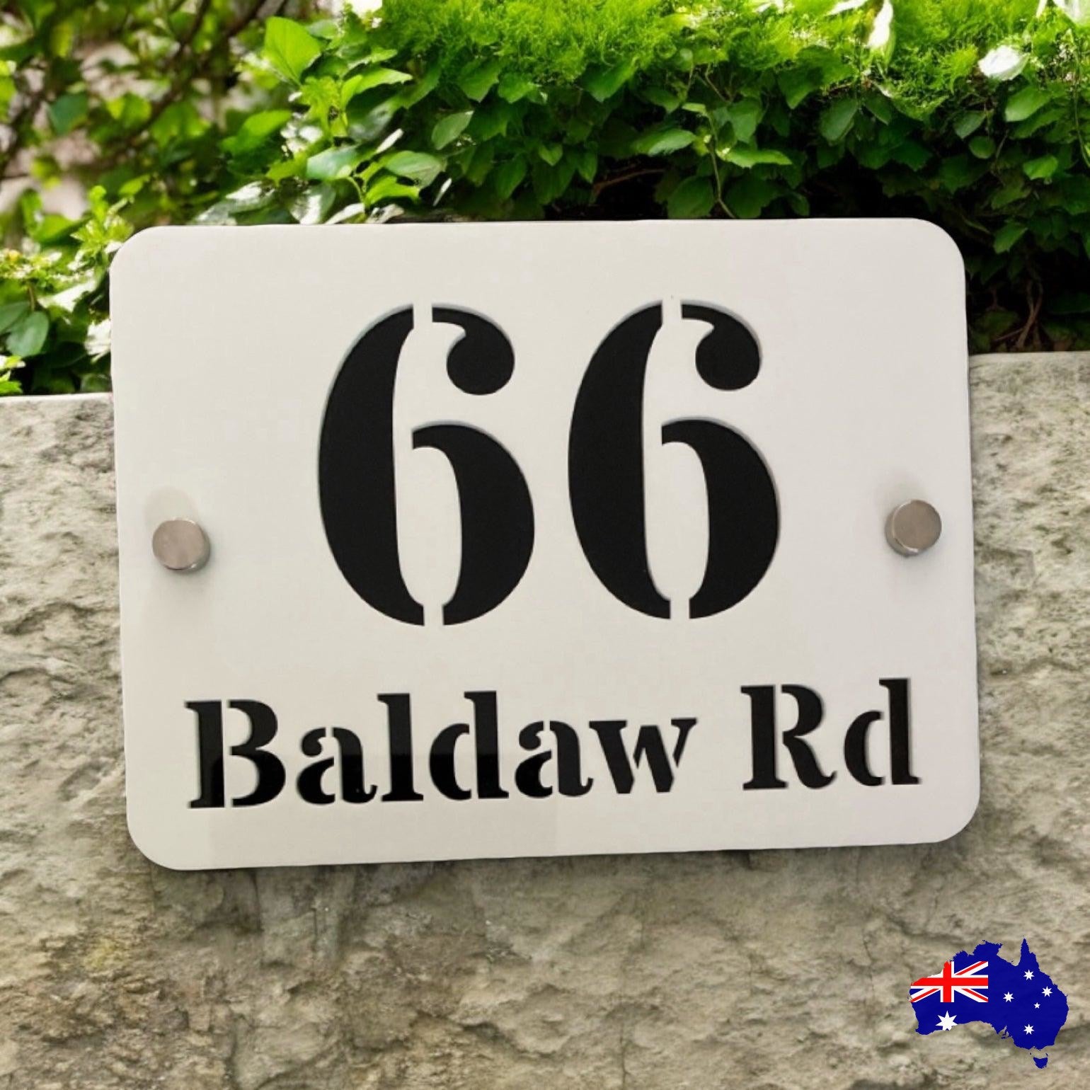 Personalised Street Number Address Letter Box White House Custom Sign - The Renmy Store Homewares & Gifts 