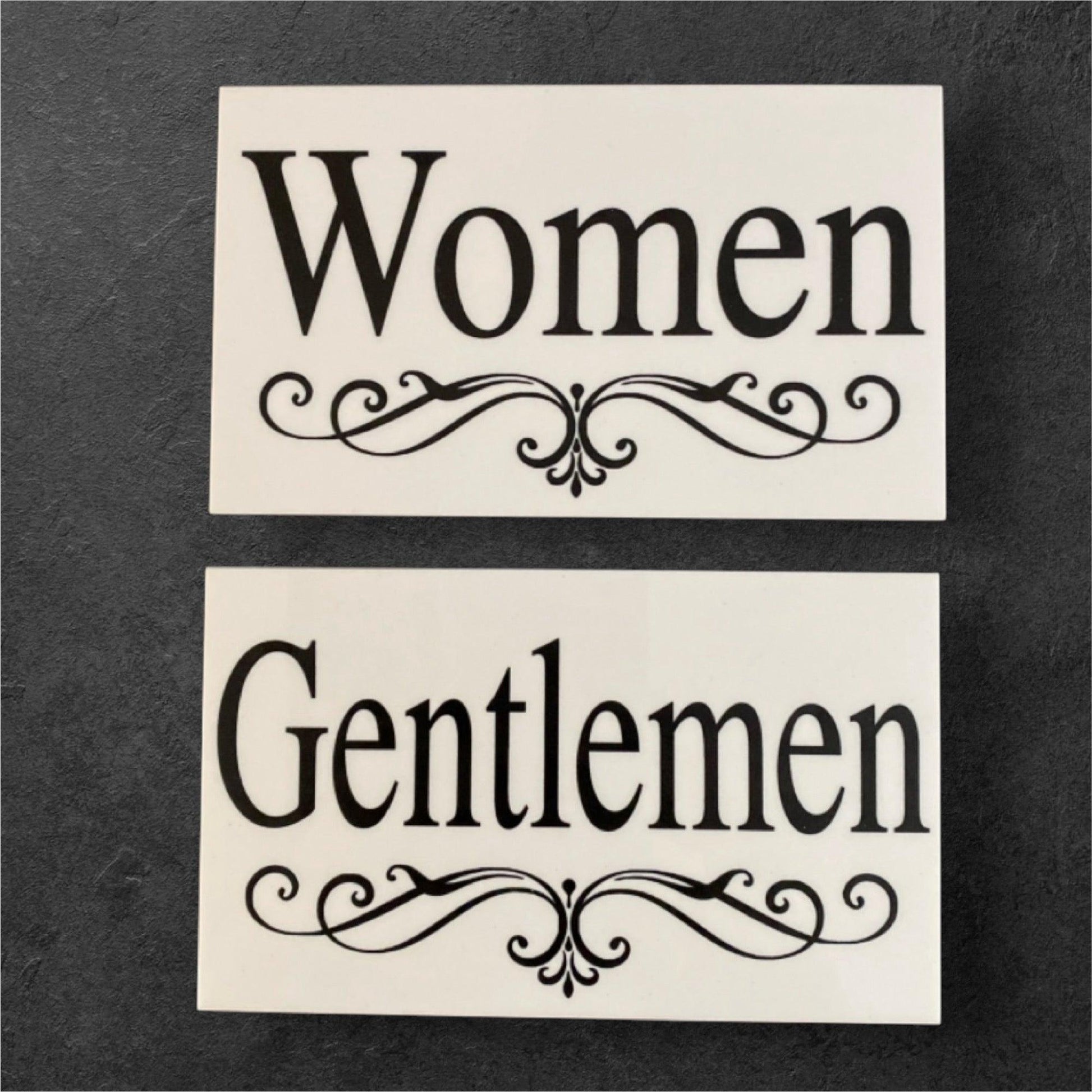 Toilet Door Women Gentlemen Vintage White Sign - The Renmy Store Homewares & Gifts 