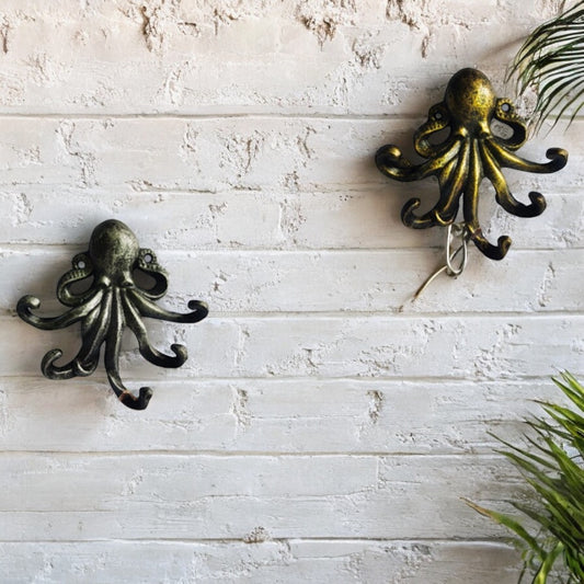 Octopus Wall Hook Coastal Cast Iron - The Renmy Store Homewares & Gifts 