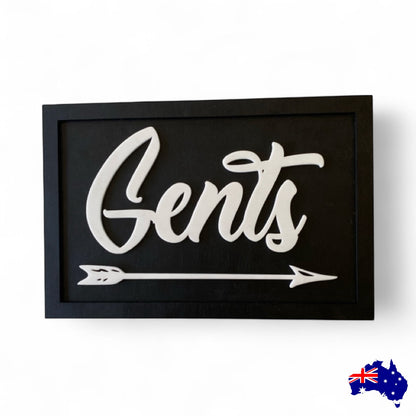 Ladies Gents Arrow Timber Wood Custom Personalised Large Sign