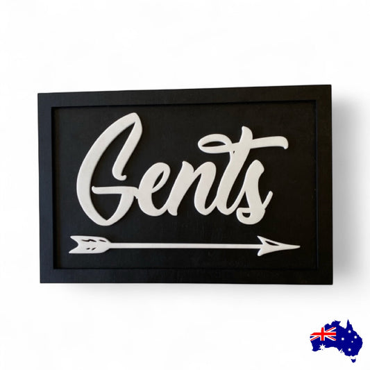 Ladies Gents Arrow Timber Wood Custom Personalised Large Sign