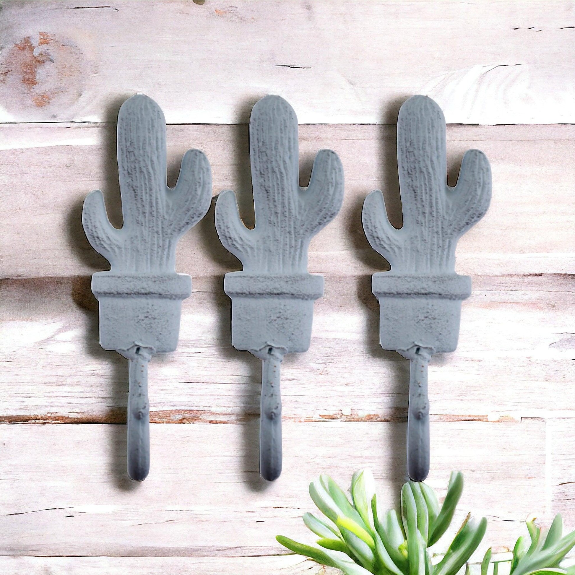 Hook Cactus Light Blue Set of 3 - The Renmy Store Homewares & Gifts 