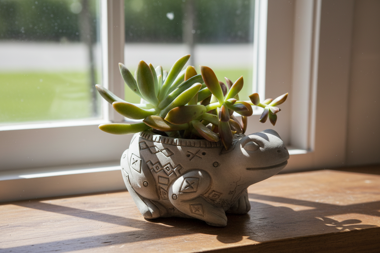 Planter Pot Frog Aussie Handmade Concrete