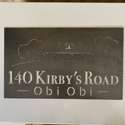 Property Street House Personalised Rusty Cor10 Steel Metal Sign