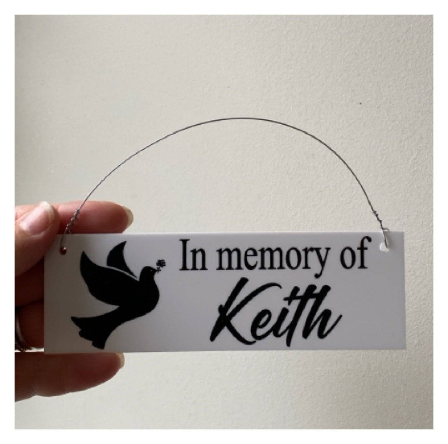 Memorial In Memory Of Custom Personalised Dove Sign - The Renmy Store Homewares & Gifts 