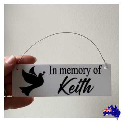 Memorial In Memory Of Custom Personalised Dove Sign - The Renmy Store Homewares & Gifts 