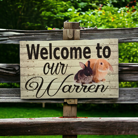 Welcome Our Warren Rabbit Sign - The Renmy Store Homewares & Gifts 
