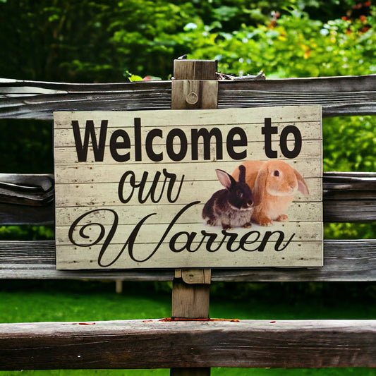 Welcome Our Warren Rabbit Sign - The Renmy Store Homewares & Gifts 