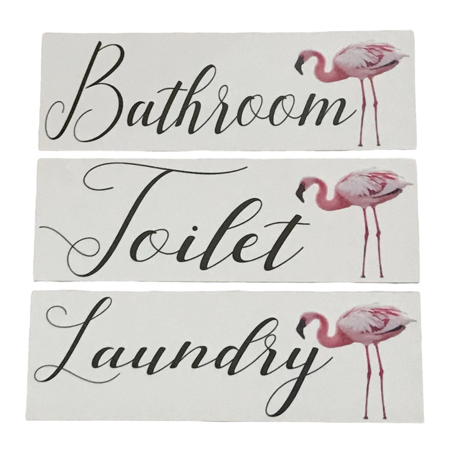 Pink Flamingo Toilet Laundry Bathroom Door Sign - The Renmy Store Homewares & Gifts 