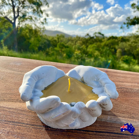 Pure Beeswax Hand Hands Candle Aussie Handmade