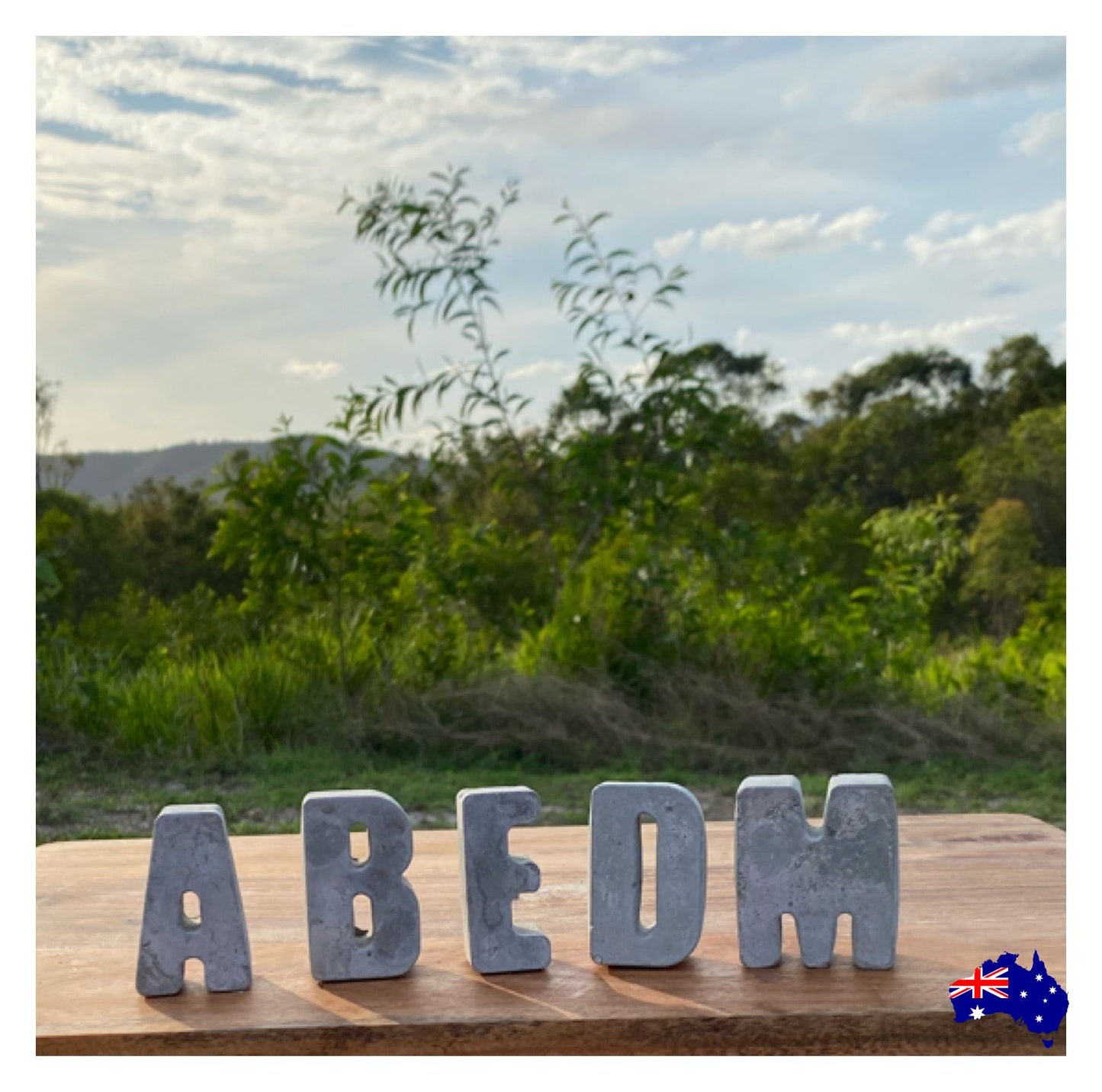 Letter Alphabet Rustic Aussie Handmade Concrete