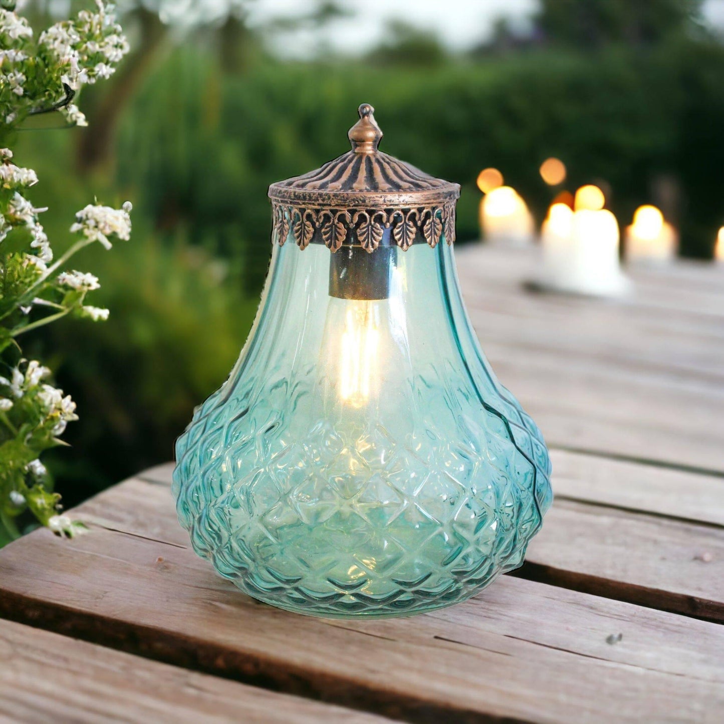 Lantern Light LED Rustic Shimmer - The Renmy Store Homewares & Gifts 