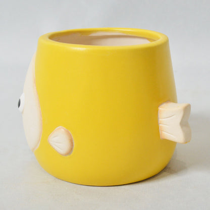 Planter Pot Fish Coastal Blue White Red Pink Yellow Green