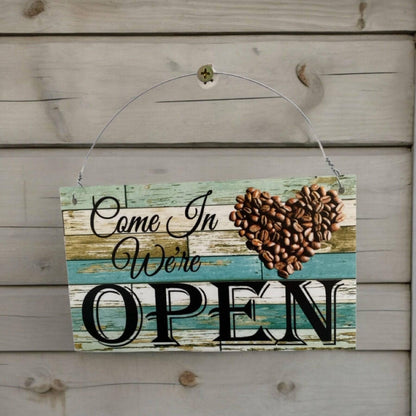 Open Closed Coffee Shop Hanging Rustic Sign - The Renmy Store Homewares & Gifts 