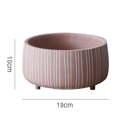 Cement Planter Pot with Legs - Natural Earth Tones 4 Sizes