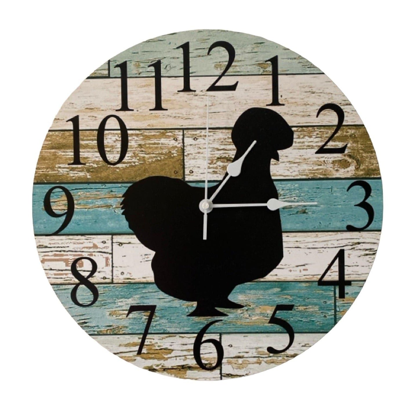 Clock Wall Silkie Chicken Country Aussie Made - The Renmy Store Homewares & Gifts 