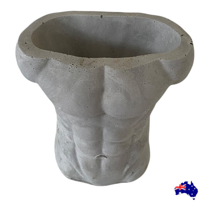 Planter Pot Man Bod Aussie Handmade Concrete