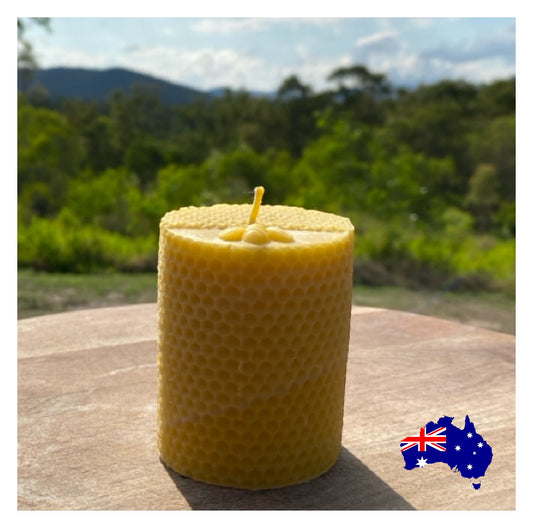 Pure Beeswax Candle Large Aussie Handmade