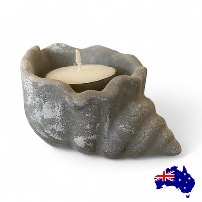 Candle Holder Shell Coastal Aussie Handmade Concrete