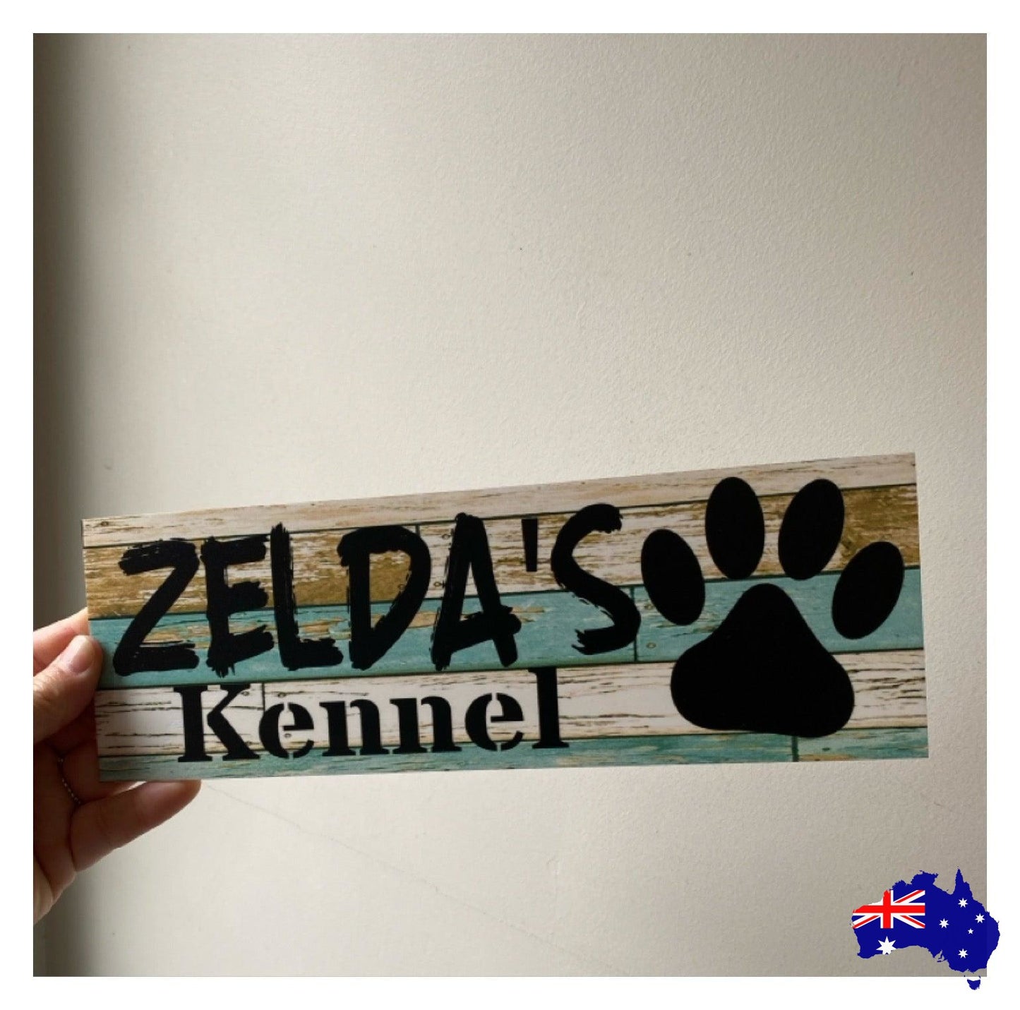 Dog Kennel Personalised Your Dogs Name Blue Sign - The Renmy Store Homewares & Gifts 