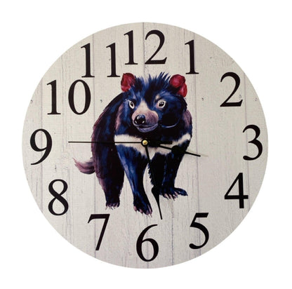 Clock Wall Wooden Tasmanian Devil Aussie Made - The Renmy Store Homewares & Gifts 