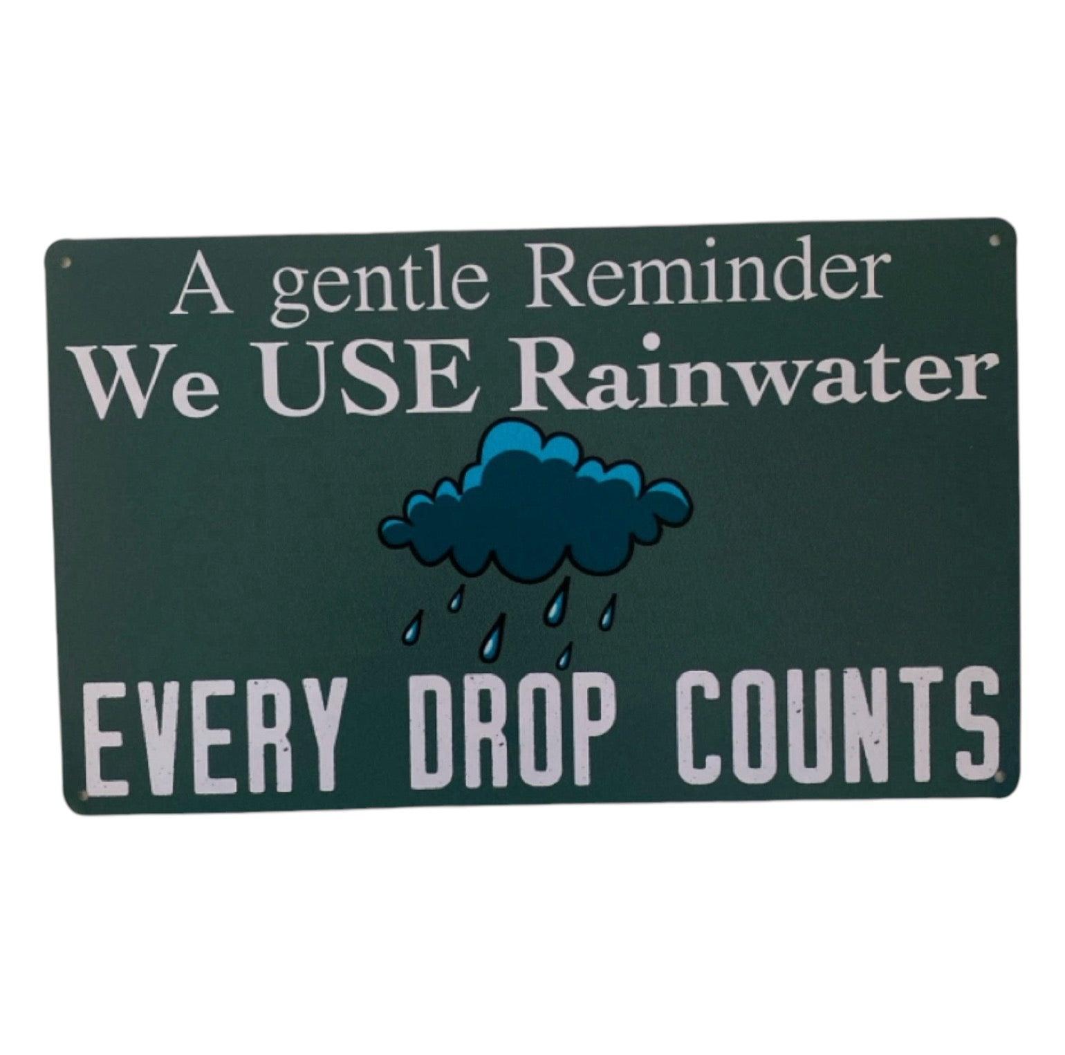 Metal Tin Rainwater Used Bathroom Garden Water Sign - The Renmy Store Homewares & Gifts 