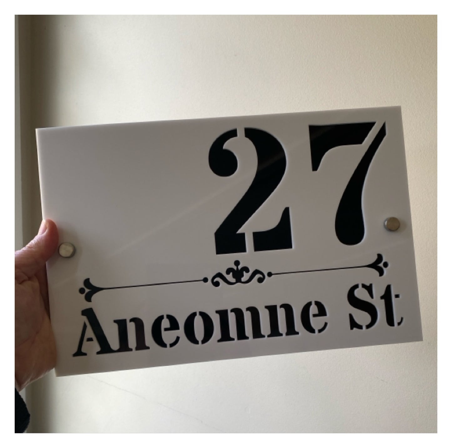 Personalised Street Number Address Letter Box White House Custom Classic Sign - The Renmy Store Homewares & Gifts 