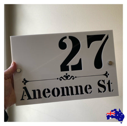 Personalised Street Number Address Letter Box White House Custom Classic Sign - The Renmy Store Homewares & Gifts 