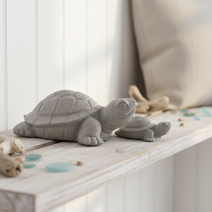 Concrete Turtle Set of 2 | Mother & Baby Handmade Coastal Aussie Made Decor