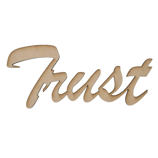 Trust MDF Wooden Word Shape Raw - The Renmy Store Homewares & Gifts 