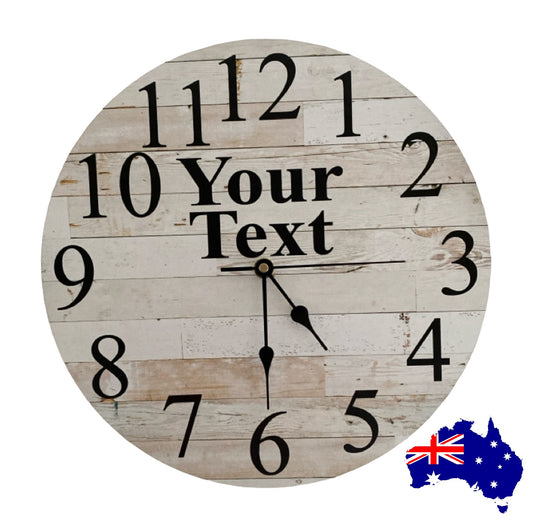 Clock Wall Wooden Custom Personalised Aussie Made