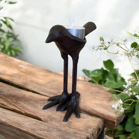 Candle Holder Bird Cast Iron Rustic - The Renmy Store Homewares & Gifts 