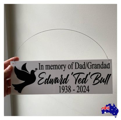 Memorial In Memory Of Custom Personalised Dove Sign - The Renmy Store Homewares & Gifts 