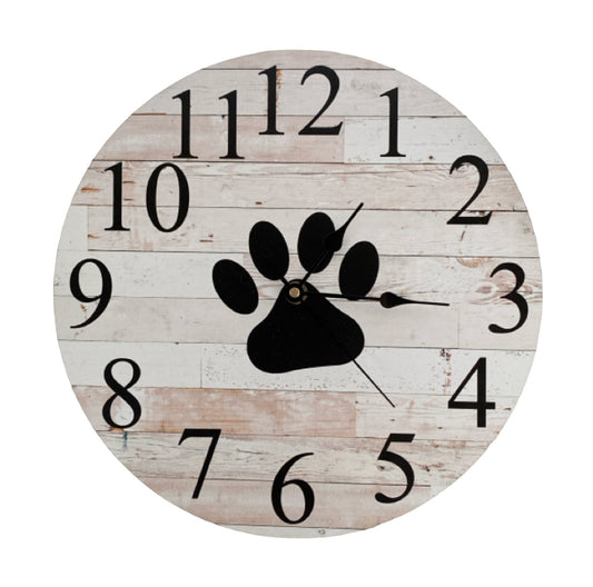 Clock Wall Paw Cat Dog Pet Aussie Made