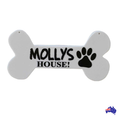 Dog Bone Dogs Name Custom House Sign - The Renmy Store Homewares & Gifts 