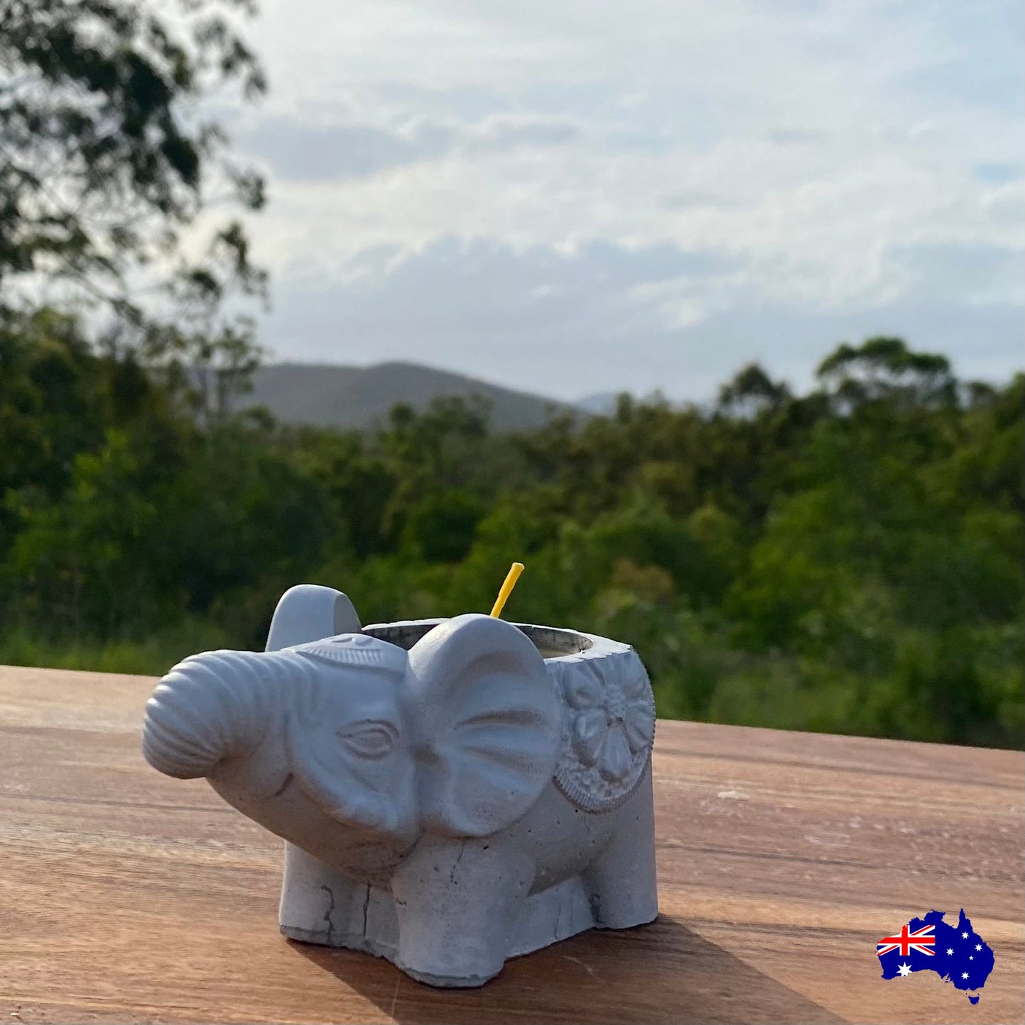 Pure Beeswax Elephant Candle Aussie Handmade