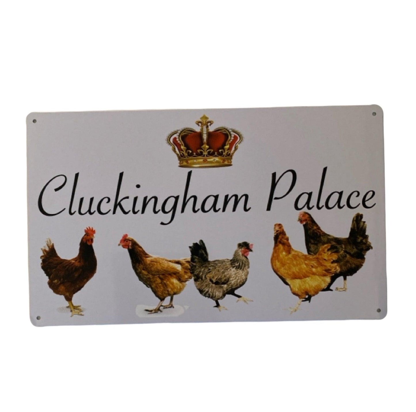 Metal Tin Cluckingham Palace Coop Sign - The Renmy Store Homewares & Gifts 