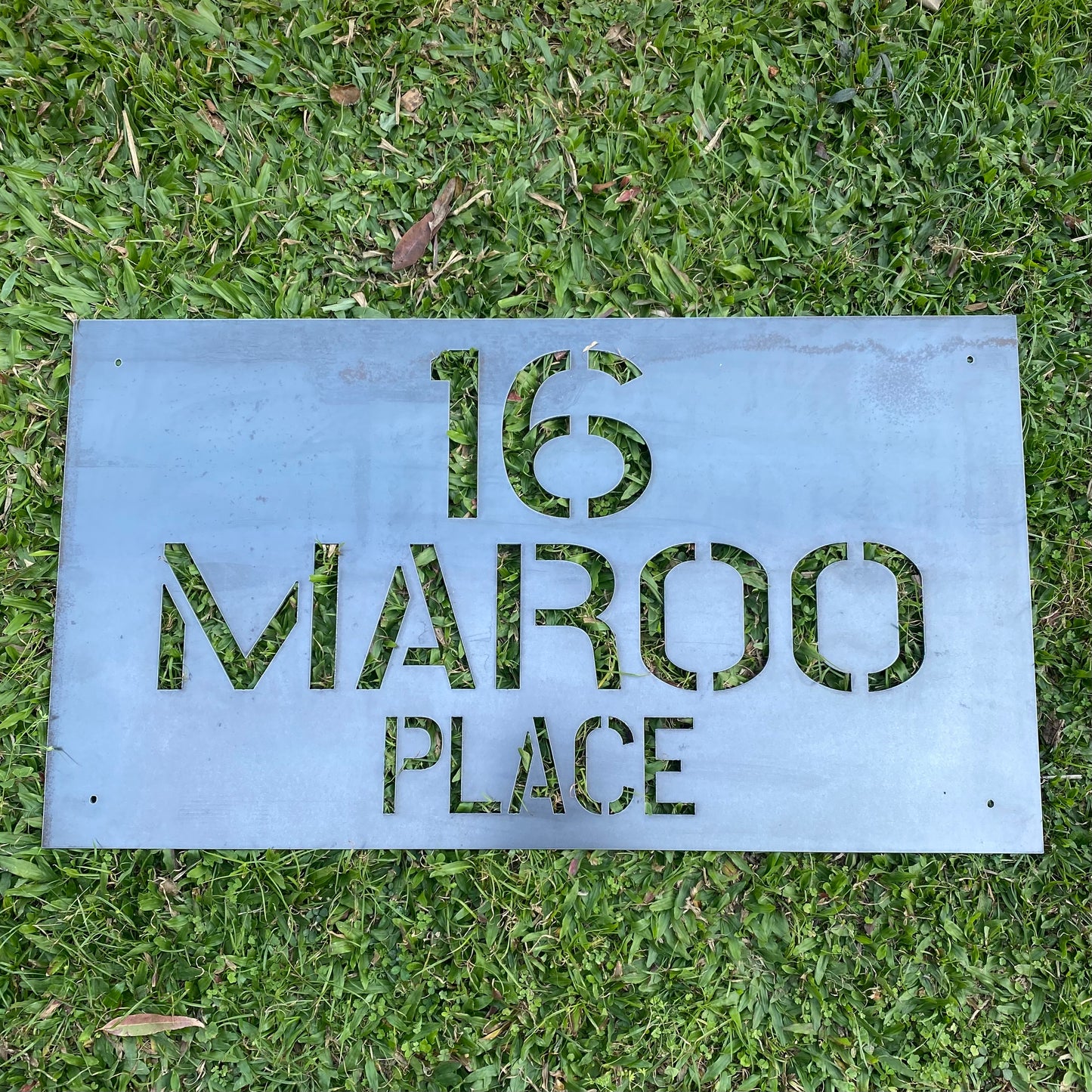 Custom Property Address Script Sign - Personalised Rusty Metal Steel Sign - Australian Made