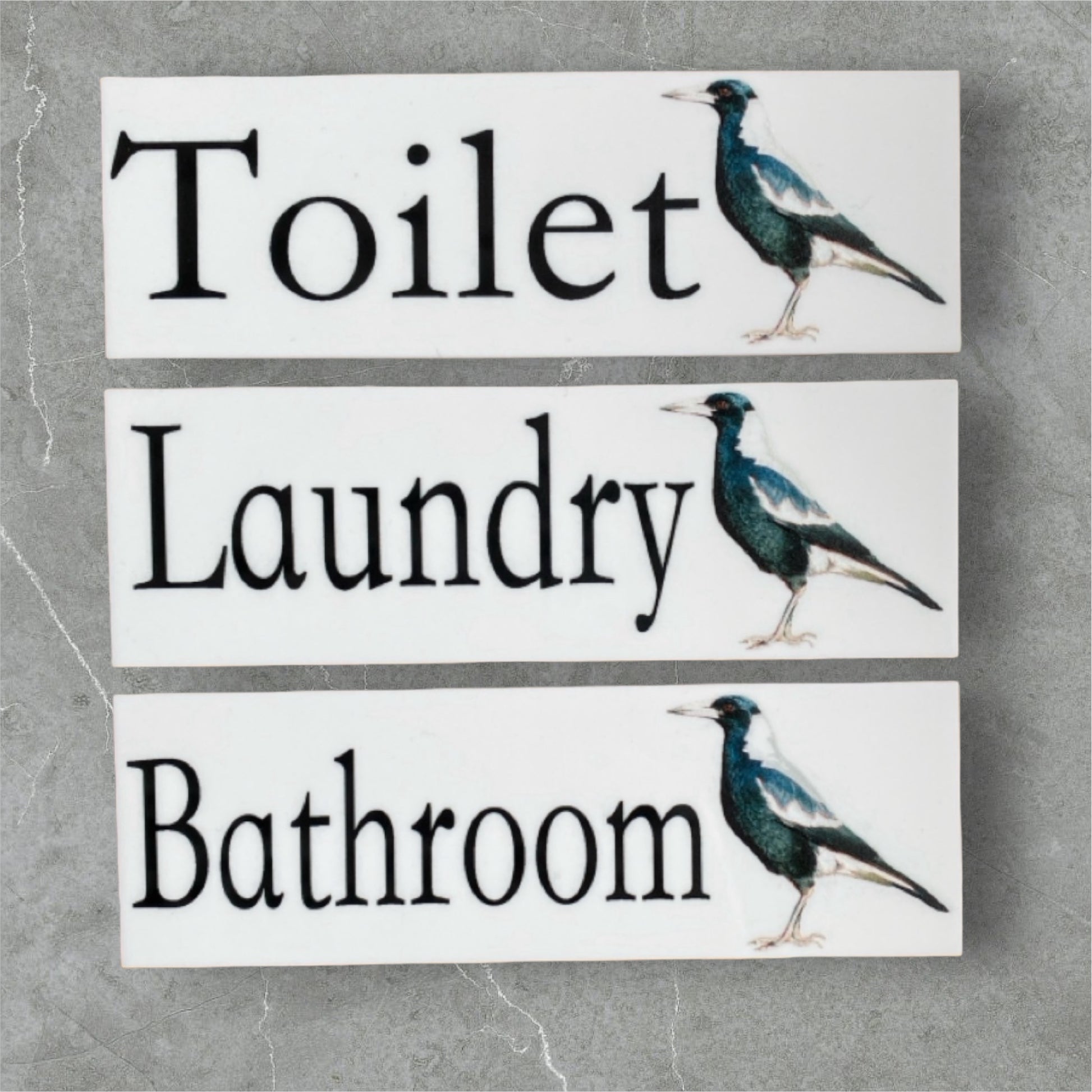 Magpie Bird Toilet Laundry Bathroom Door Sign - The Renmy Store Homewares & Gifts 