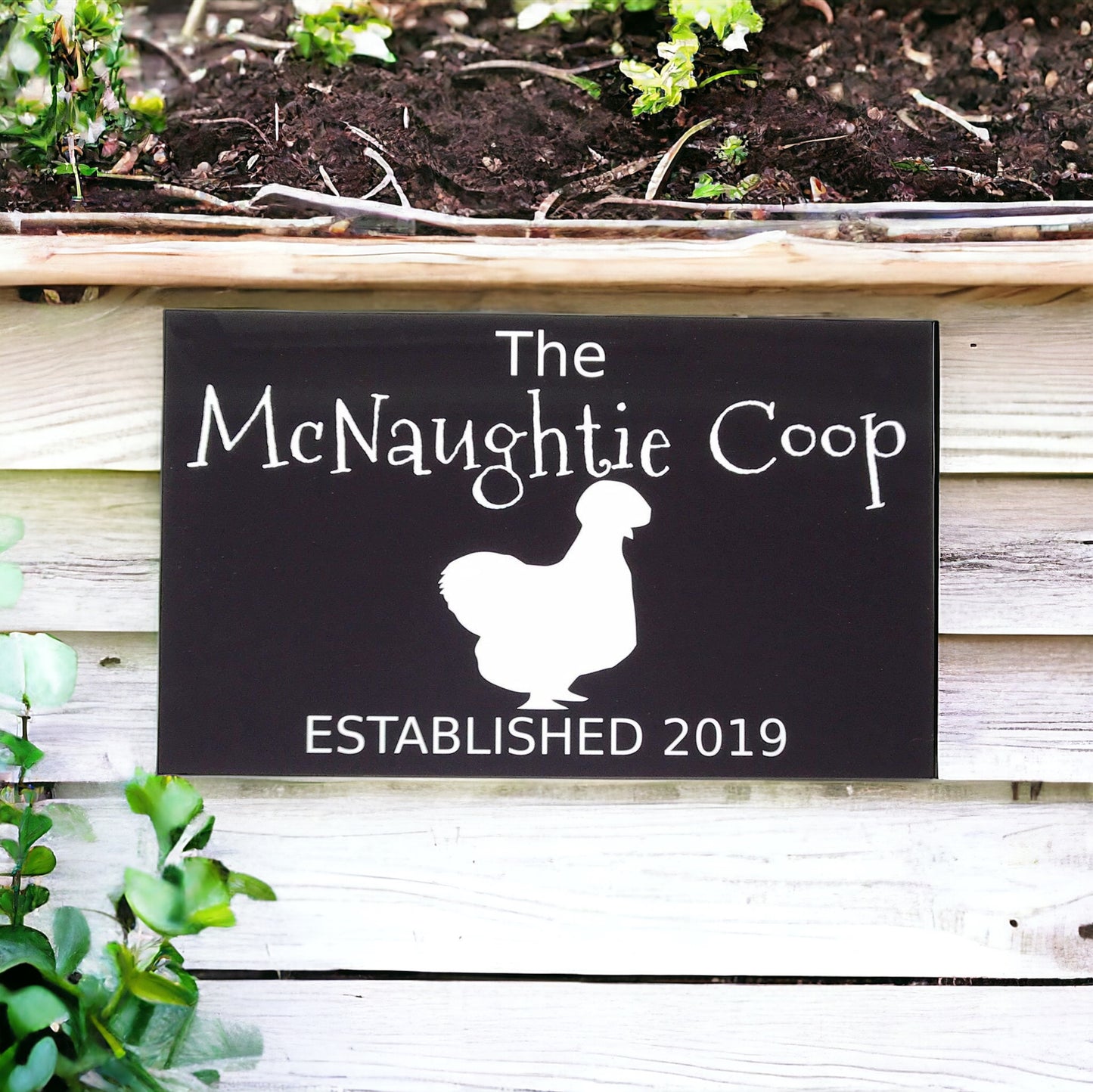 The Coop Custom Silkie Chicken Hen Sign - The Renmy Store Homewares & Gifts 