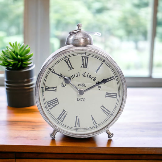 Clock Antique Silver Colonial - The Renmy Store Homewares & Gifts 