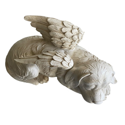 Angel Wings Pet Memorial Statue | Resin Dog Grave Decoration | Garden Memorial Gift